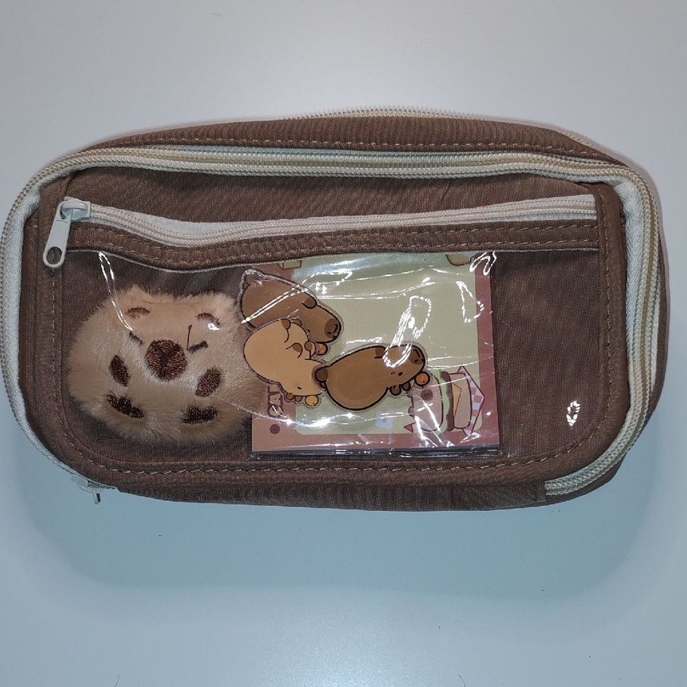 Capybara Brown Pencil Case Accessories Bag